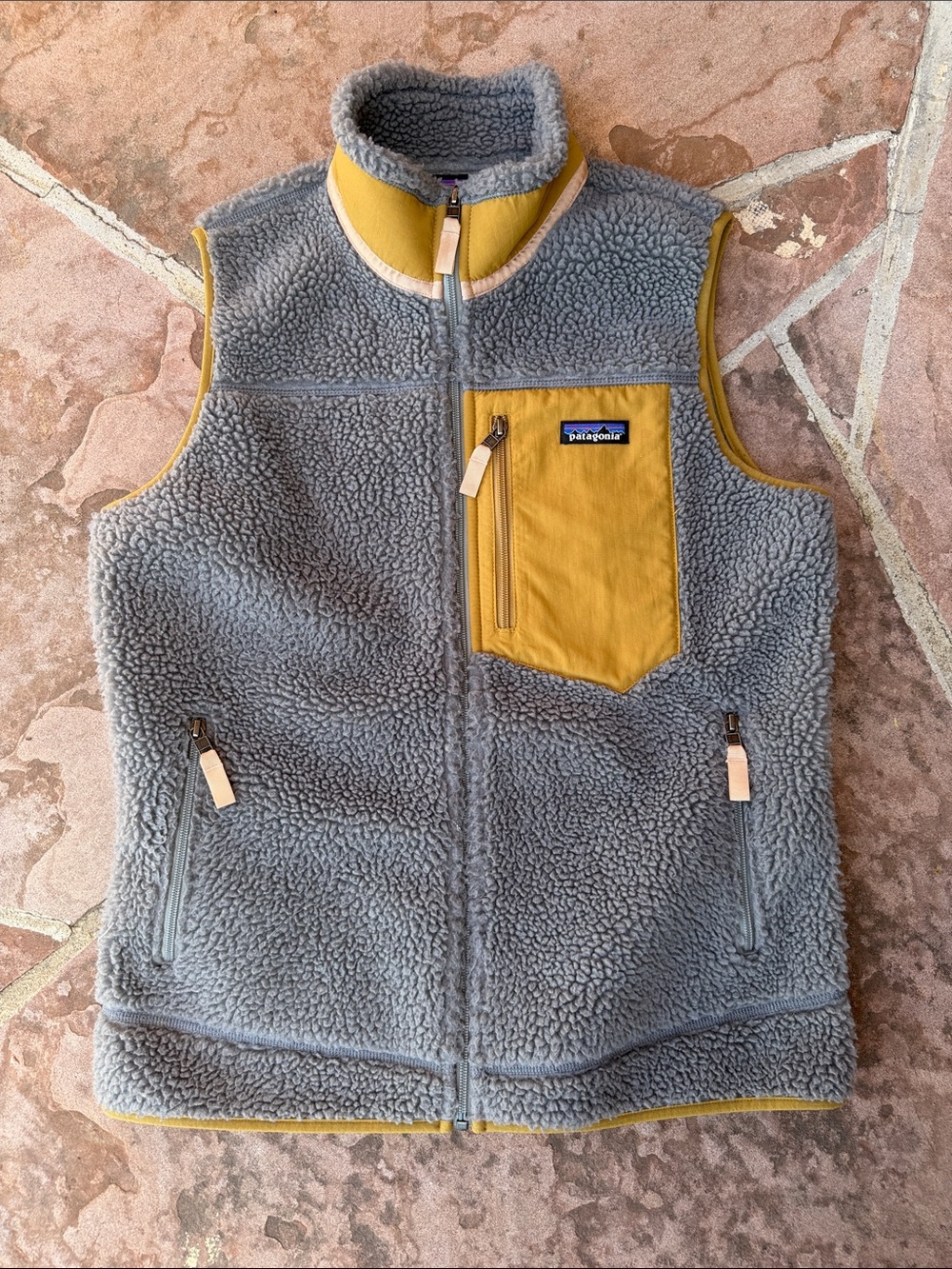 Women’s Gray & Ochre Sherpa Fleece Vest